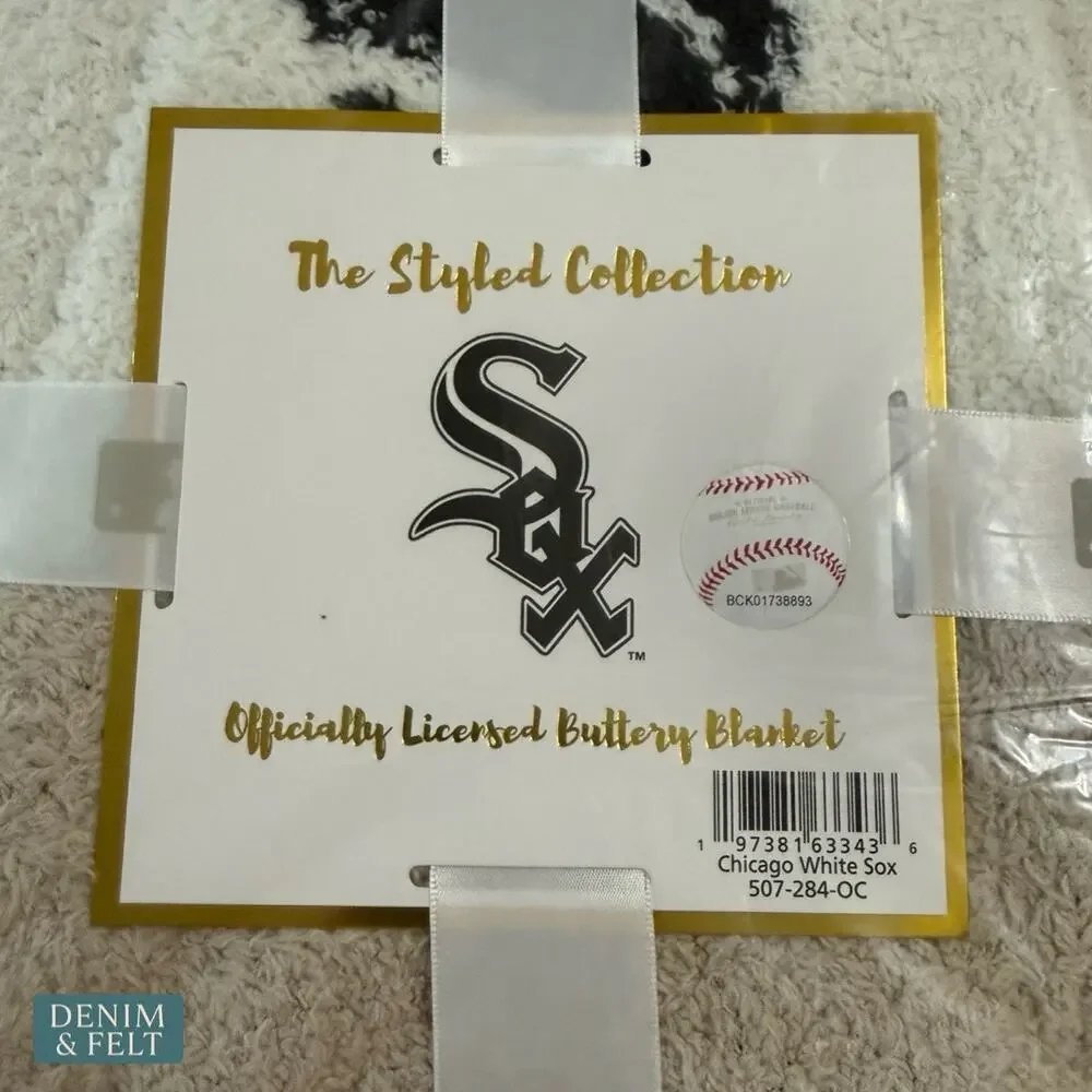 NEW The Styled Collection Chicago White Sox MLB Buttery‎ Ombre Check Blanket